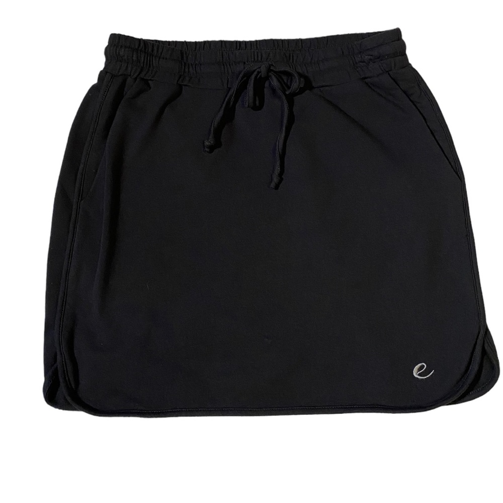 Johnny Was Calme Black Mini Skirt Size XS Drawstring Stretch Waist